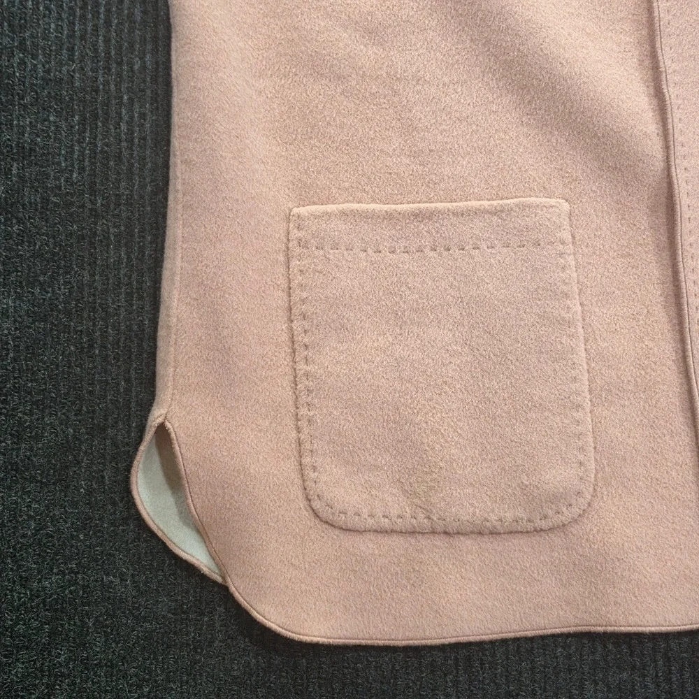 Chico's Reversible Jacket Womens 3 Pink Beige NWT Wool Blend Open Front Jacket